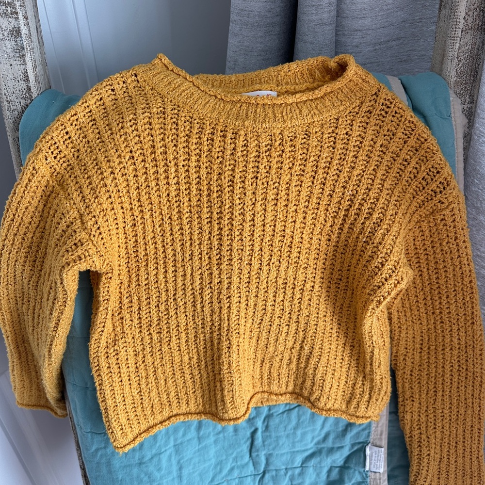 Cat & Jack Mustard Crew Neck Sweater